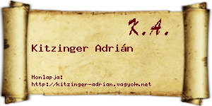 Kitzinger Adrián névjegykártya